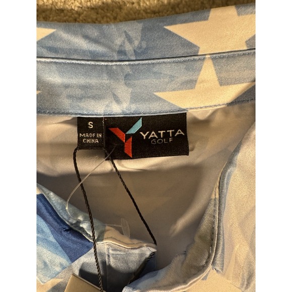 YATTA GOLF Mens Sm. Polo Shirt Athletic Fit Performance The Patriot USA America - Picture 2 of 10